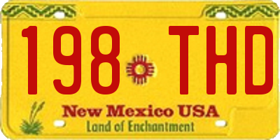 NM license plate 198THD