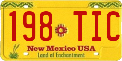 NM license plate 198TIC