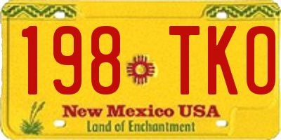 NM license plate 198TKO