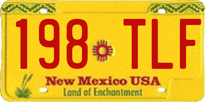 NM license plate 198TLF