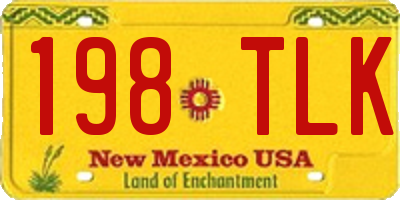 NM license plate 198TLK