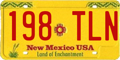 NM license plate 198TLN