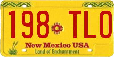 NM license plate 198TLO