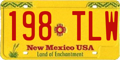 NM license plate 198TLW