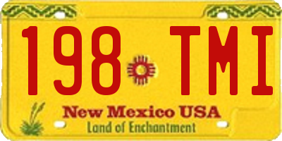 NM license plate 198TMI