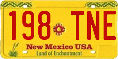 NM license plate 198TNE