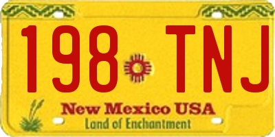 NM license plate 198TNJ