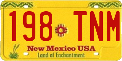 NM license plate 198TNM