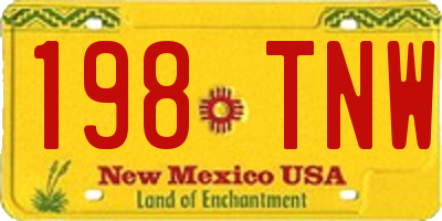 NM license plate 198TNW