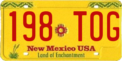 NM license plate 198TOG