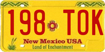 NM license plate 198TOK
