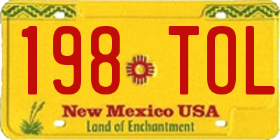 NM license plate 198TOL