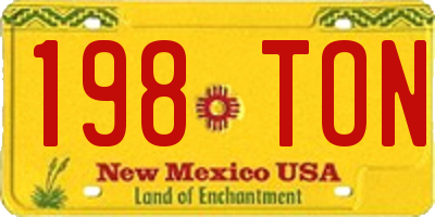 NM license plate 198TON
