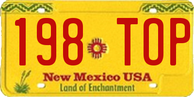 NM license plate 198TOP