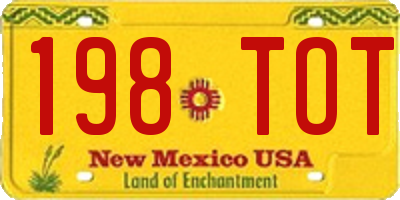 NM license plate 198TOT