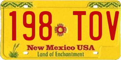 NM license plate 198TOV