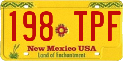 NM license plate 198TPF