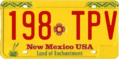 NM license plate 198TPV
