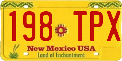 NM license plate 198TPX