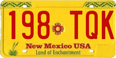 NM license plate 198TQK