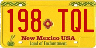 NM license plate 198TQL