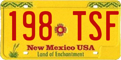 NM license plate 198TSF