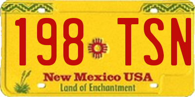 NM license plate 198TSN