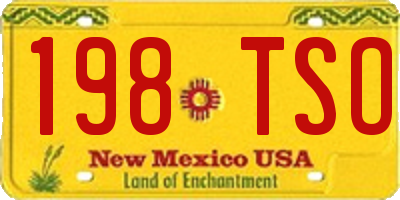 NM license plate 198TSO