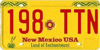 NM license plate 198TTN