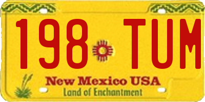 NM license plate 198TUM