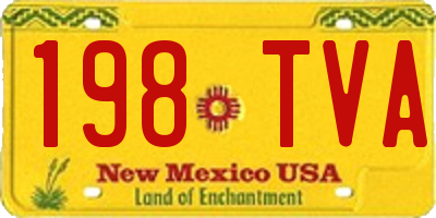 NM license plate 198TVA