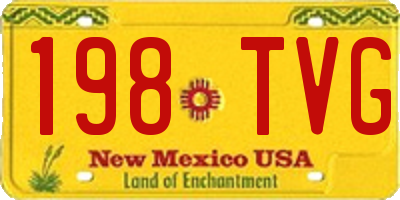 NM license plate 198TVG