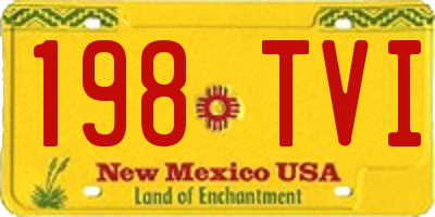 NM license plate 198TVI