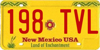 NM license plate 198TVL