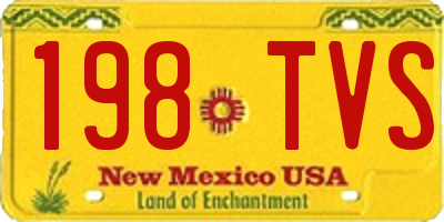 NM license plate 198TVS