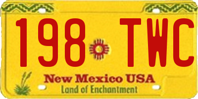 NM license plate 198TWC