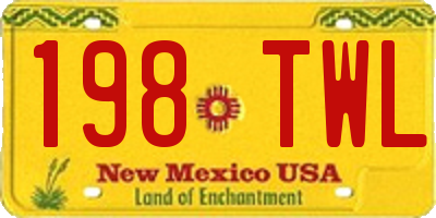 NM license plate 198TWL