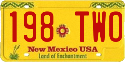 NM license plate 198TWO