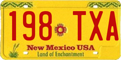 NM license plate 198TXA