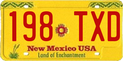 NM license plate 198TXD