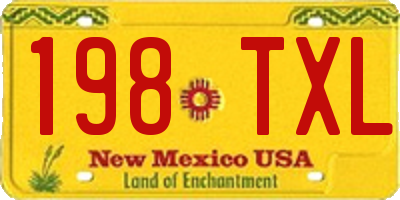 NM license plate 198TXL