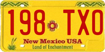 NM license plate 198TXO
