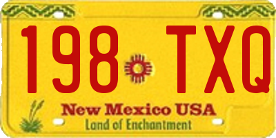 NM license plate 198TXQ