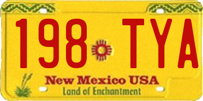 NM license plate 198TYA