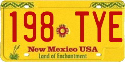 NM license plate 198TYE