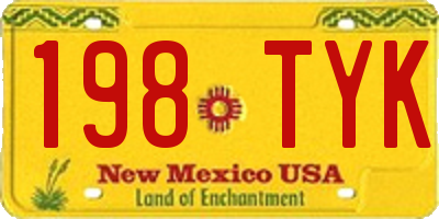 NM license plate 198TYK