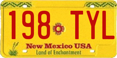 NM license plate 198TYL