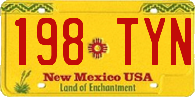 NM license plate 198TYN