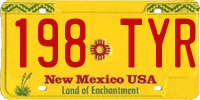 NM license plate 198TYR