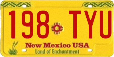 NM license plate 198TYU